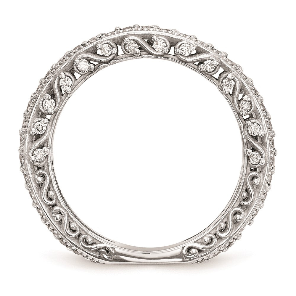 14k White Gold Real Diamond Wedding Band
