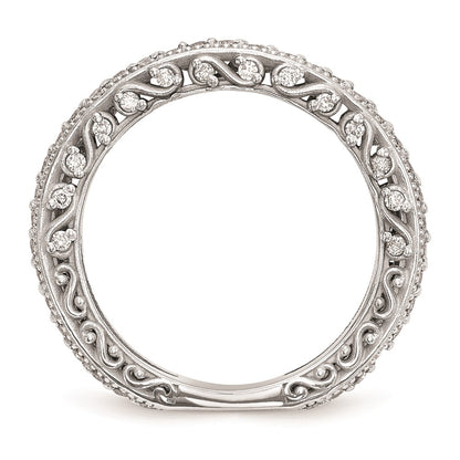 14k White Gold Real Diamond Wedding Band