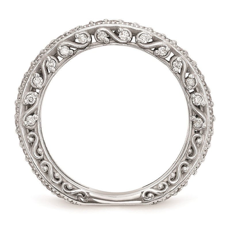 14k White Gold Real Diamond Wedding Band