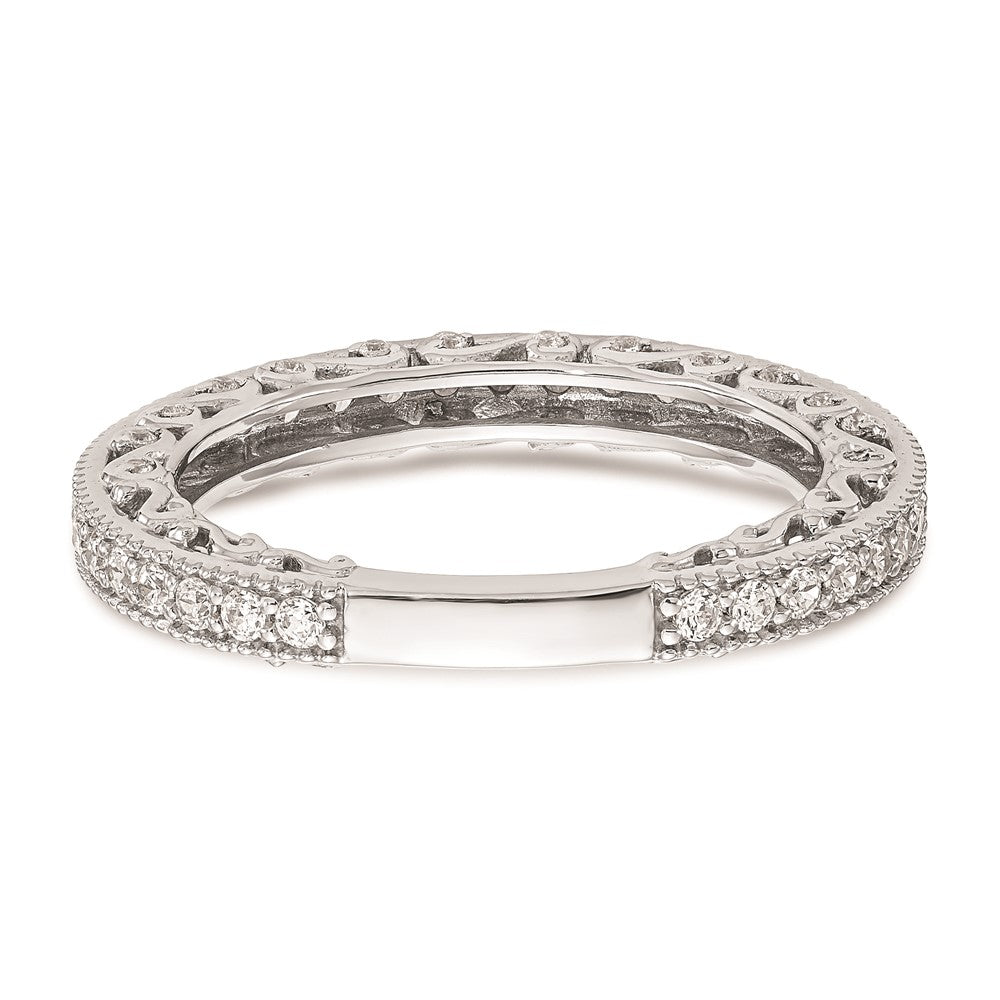 14k White Gold Real Diamond Wedding Band
