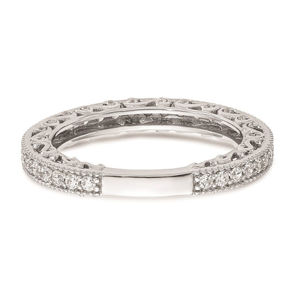 14k White Gold Real Diamond Wedding Band