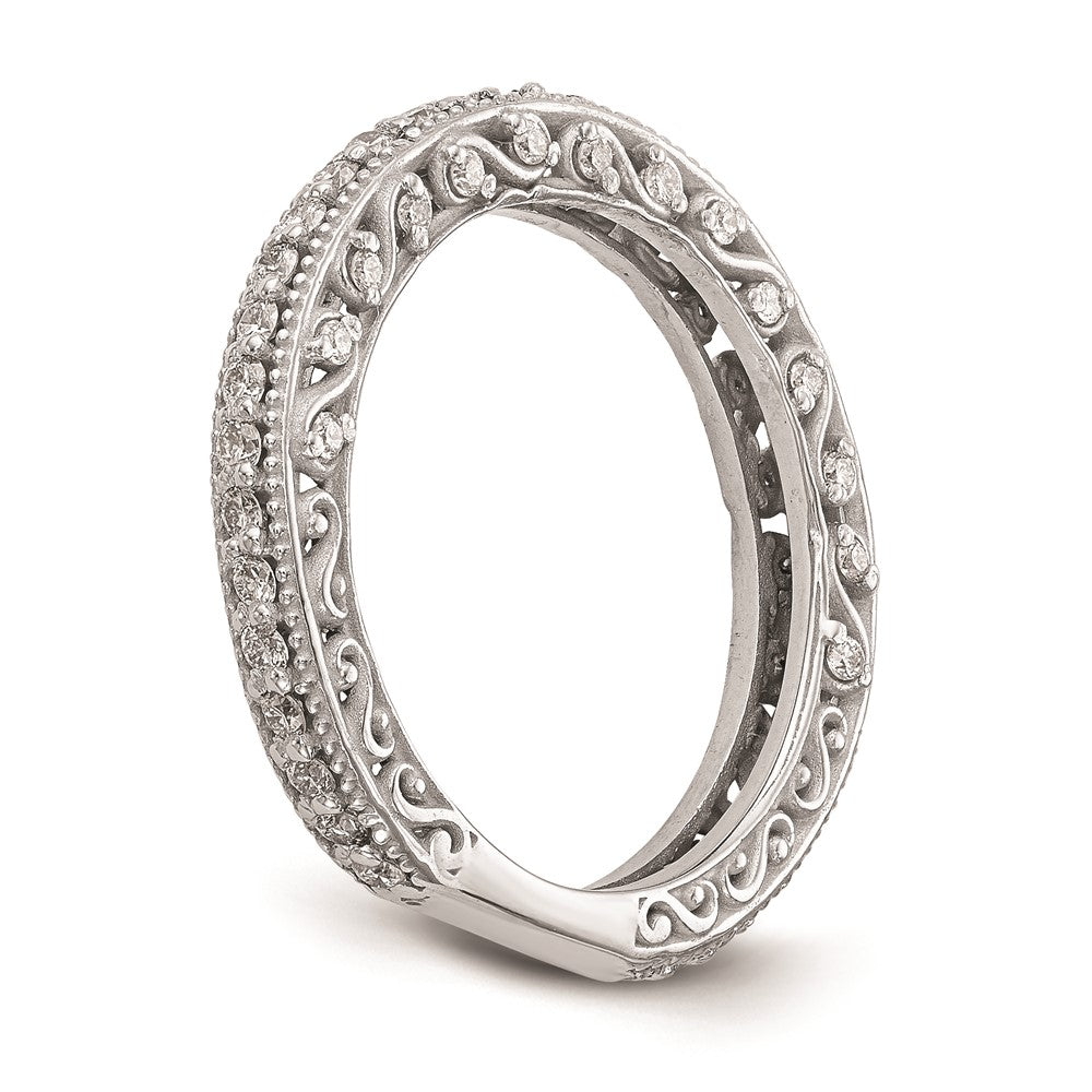 14k White Gold Real Diamond Wedding Band