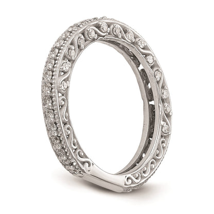 14k White Gold Real Diamond Wedding Band