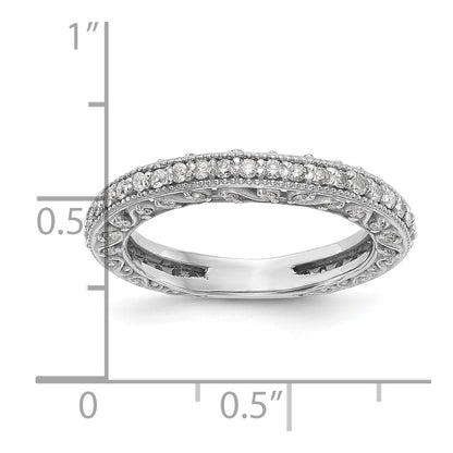 14k White Gold Real Diamond Wedding Band