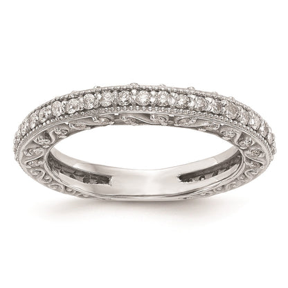14k White Gold Real Diamond Wedding Band