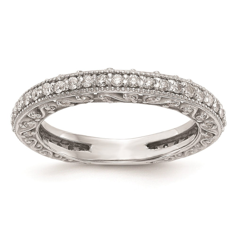 14k White Gold Real Diamond Wedding Band