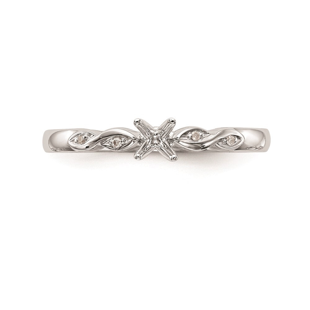 0.02ct. CZ Solid Real 14k White Gold Engagement Ring