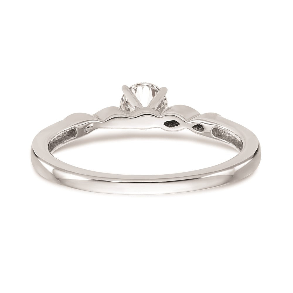 0.02ct. CZ Solid Real 14k White Gold Engagement Ring