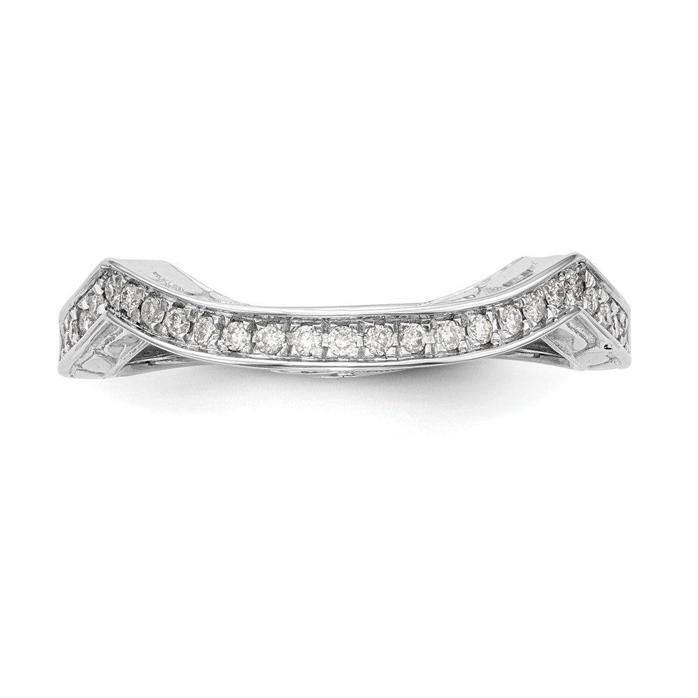 0.15ct. CZ Solid Real 14k White Gold Wedding Wedding Band Ring