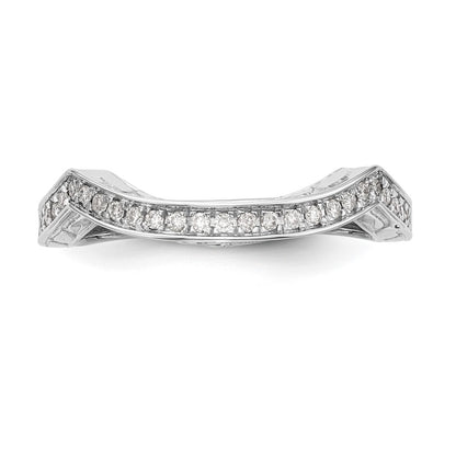 0.15ct. CZ Solid Real 14k White Gold Wedding Wedding Band Ring
