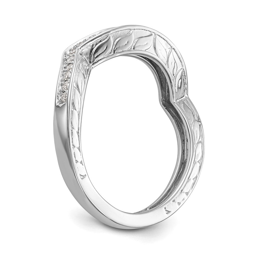 0.15ct. CZ Solid Real 14k White Gold Wedding Wedding Band Ring