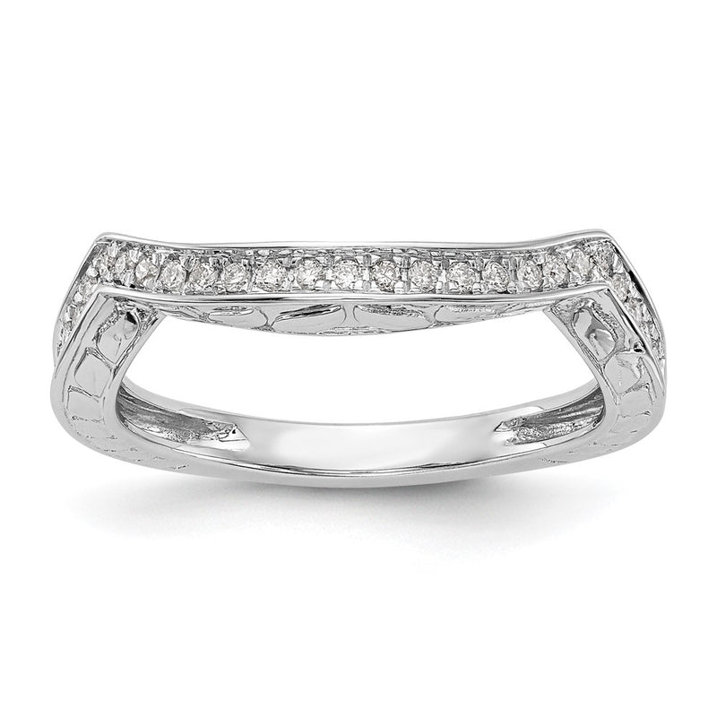 14k White Gold Real Diamond Wedding Band