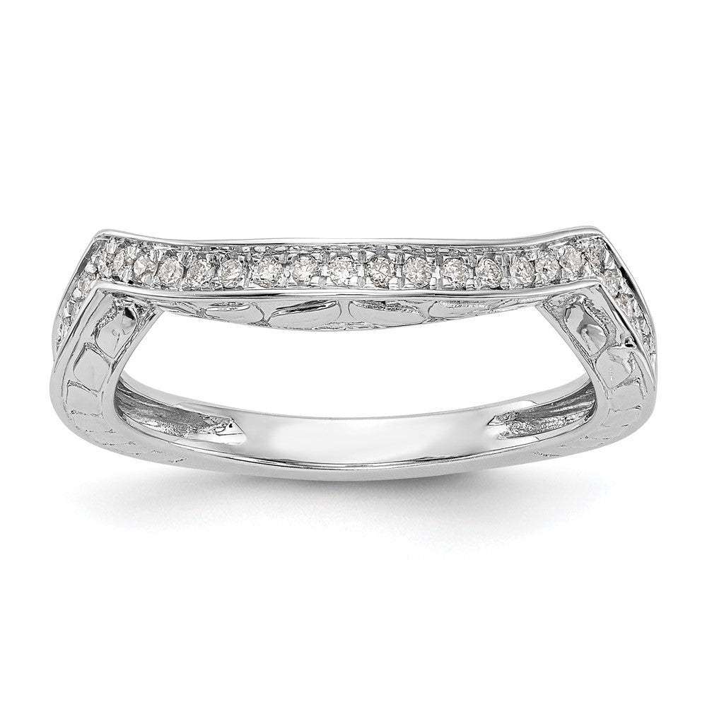 0.15ct. CZ Solid Real 14k White Gold Wedding Wedding Band Ring