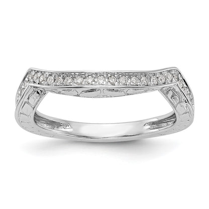 0.15ct. CZ Solid Real 14k White Gold Wedding Wedding Band Ring