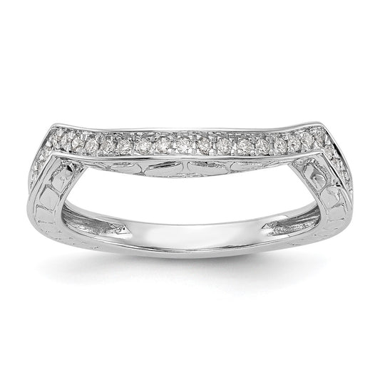 0.15ct. CZ Solid Real 14k White Gold Wedding Wedding Band Ring
