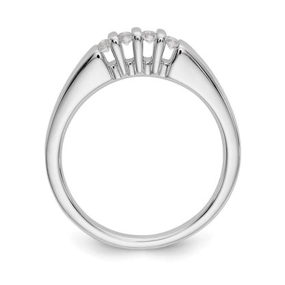 0.14ct. CZ Solid Real 14k White Gold Wedding Wedding Band Ring