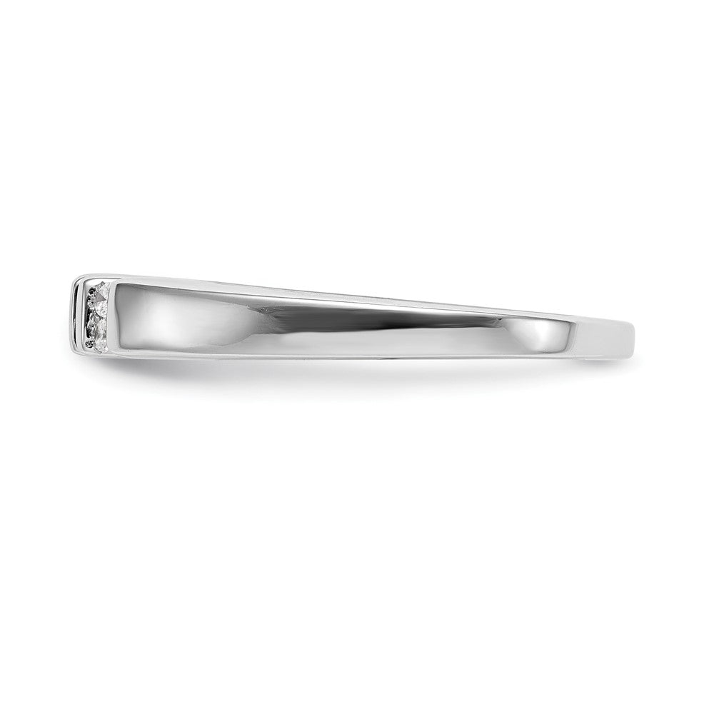0.14ct. CZ Solid Real 14k White Gold Wedding Wedding Band Ring
