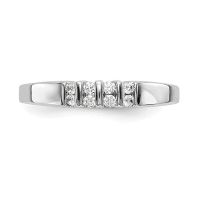 0.14ct. CZ Solid Real 14k White Gold Wedding Wedding Band Ring