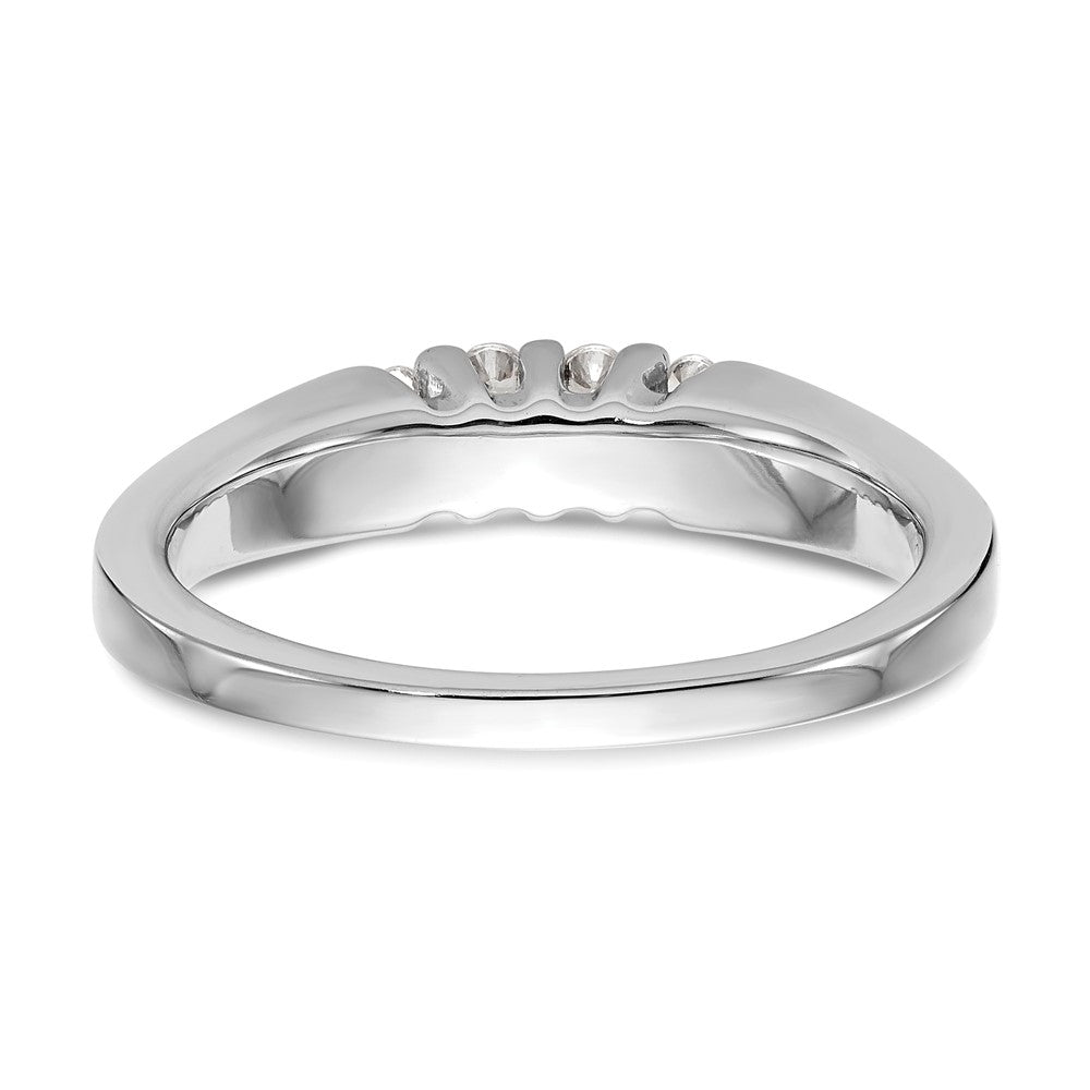 0.14ct. CZ Solid Real 14k White Gold Wedding Wedding Band Ring