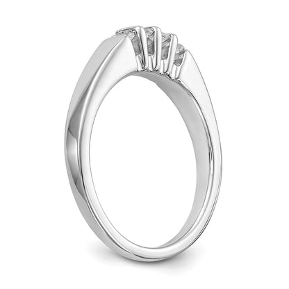 0.14ct. CZ Solid Real 14k White Gold Wedding Wedding Band Ring
