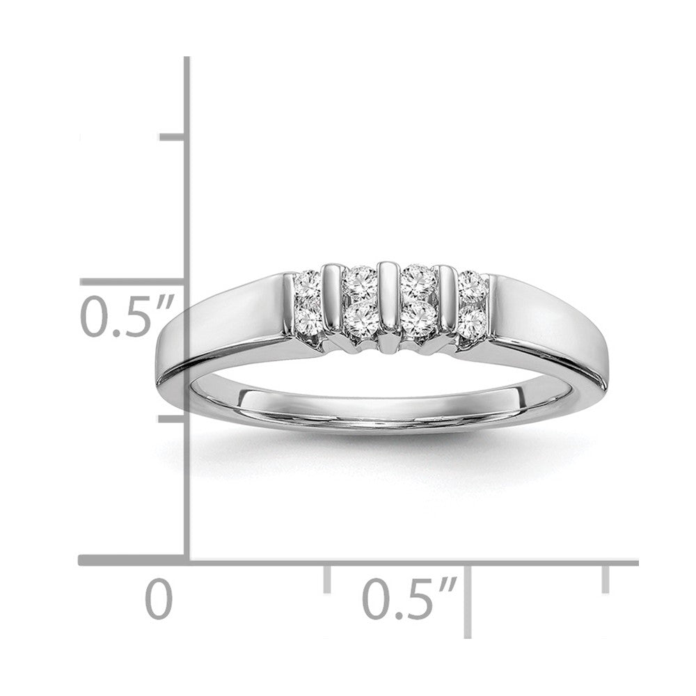 0.14ct. CZ Solid Real 14k White Gold Wedding Wedding Band Ring