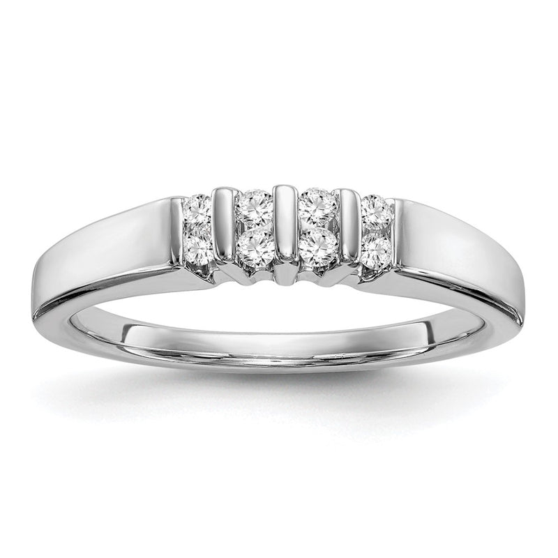14k White Gold Real Diamond Wedding Band