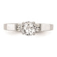 0.08ct. CZ Solid Real 14K White Gold Peg Set Semi Mount Engagement Ring