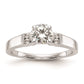 0.08ct. CZ Solid Real 14K White Gold Peg Set Semi Mount Engagement Ring