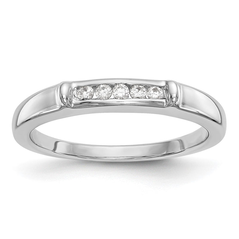 14k White Gold Real Diamond Wedding Band