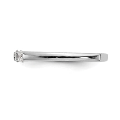 14k White Gold Real Diamond Wedding Band