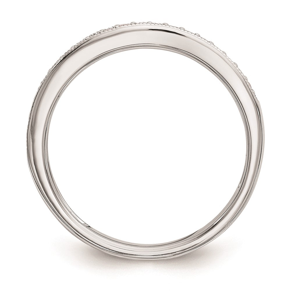 14k White Gold Real Diamond Wedding Band