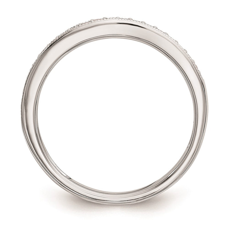 14k White Gold Real Diamond Wedding Band