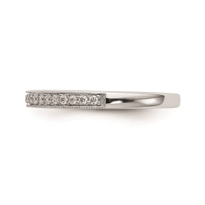 0.16ct. CZ Solid Real 14k White Gold Wedding Wedding Band Ring