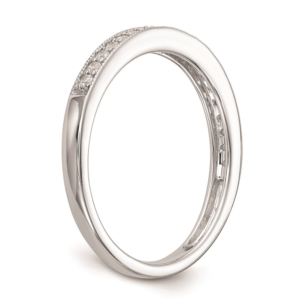 0.16ct. CZ Solid Real 14k White Gold Wedding Wedding Band Ring