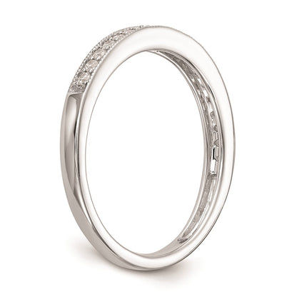 0.16ct. CZ Solid Real 14k White Gold Wedding Wedding Band Ring