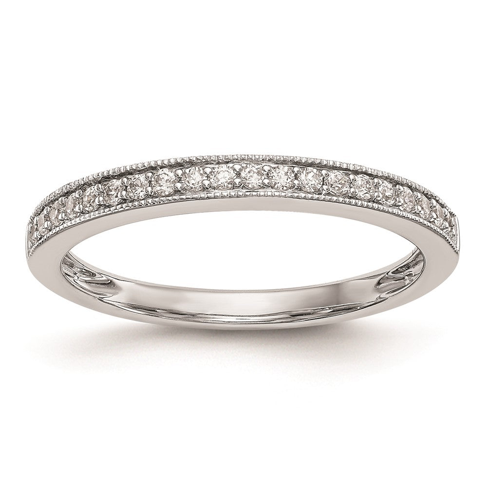 14k White Gold Real Diamond Wedding Band