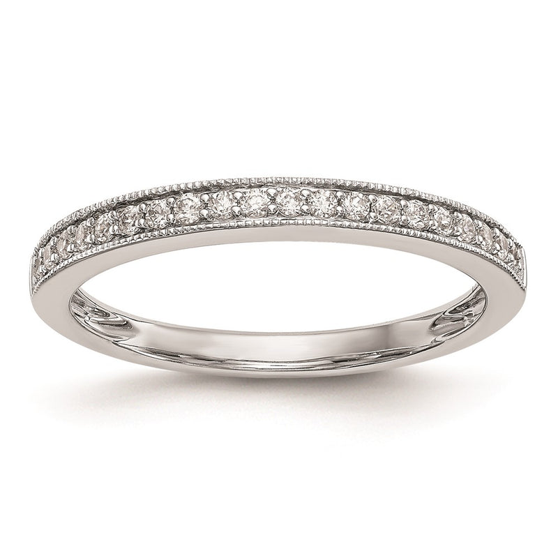 14k White Gold Real Diamond Wedding Band