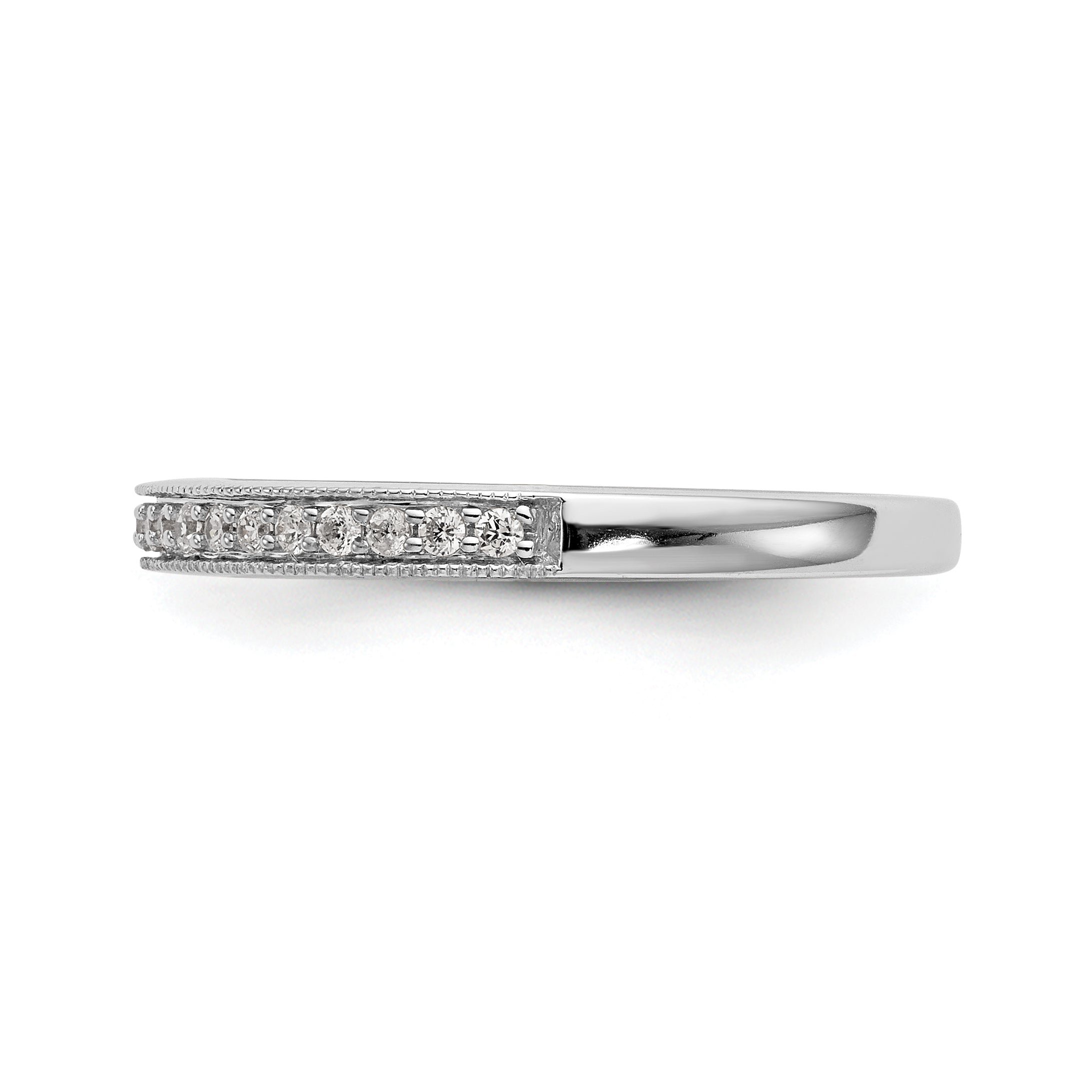 0.16ct. CZ Solid Real 14k White Gold Wedding Wedding Band Ring