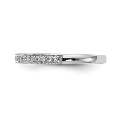 0.16ct. CZ Solid Real 14k White Gold Wedding Wedding Band Ring