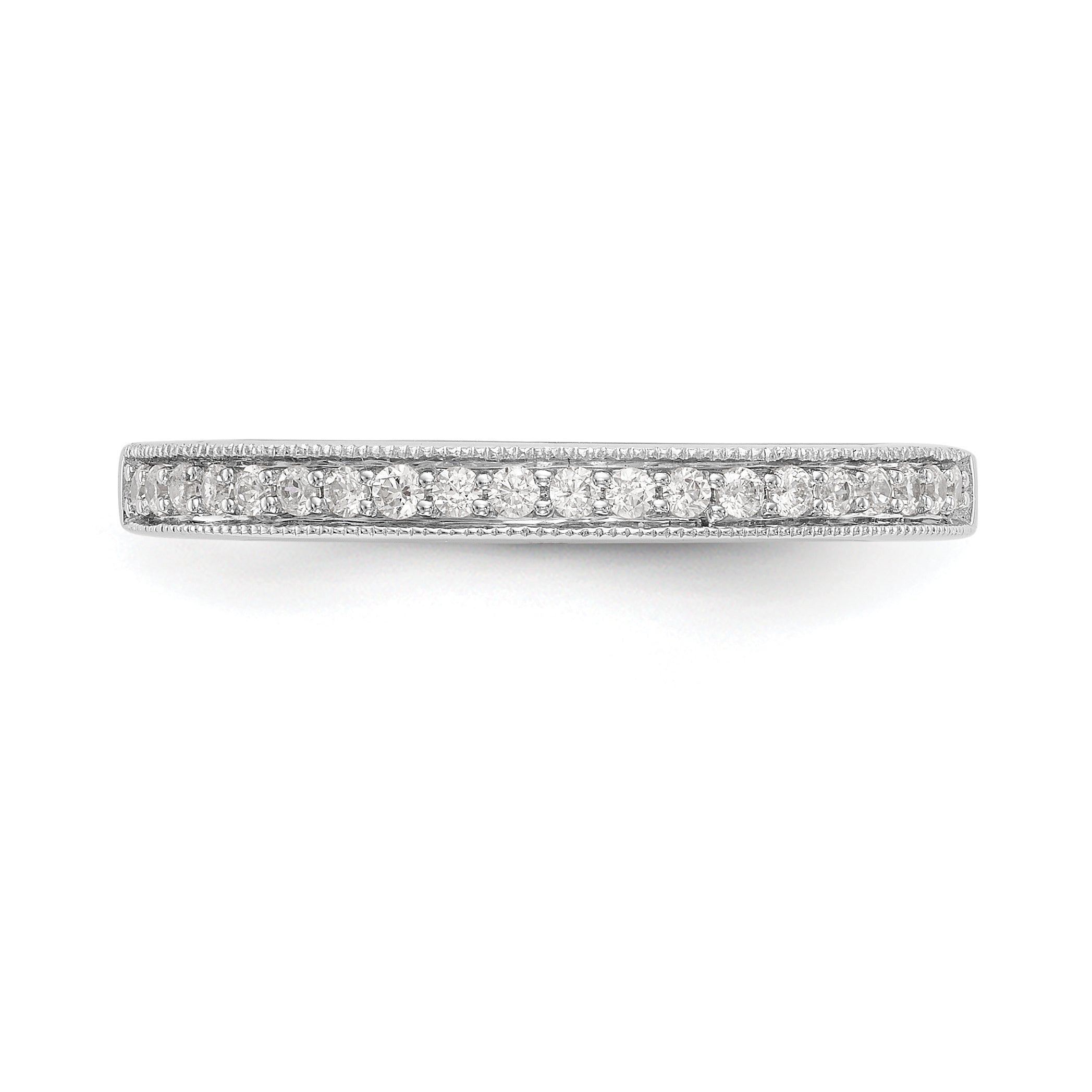 0.16ct. CZ Solid Real 14k White Gold Wedding Wedding Band Ring