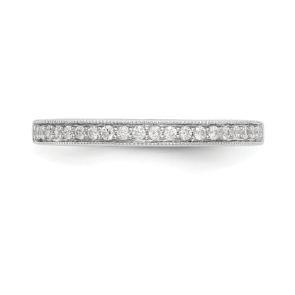 0.16ct. CZ Solid Real 14k White Gold Wedding Wedding Band Ring