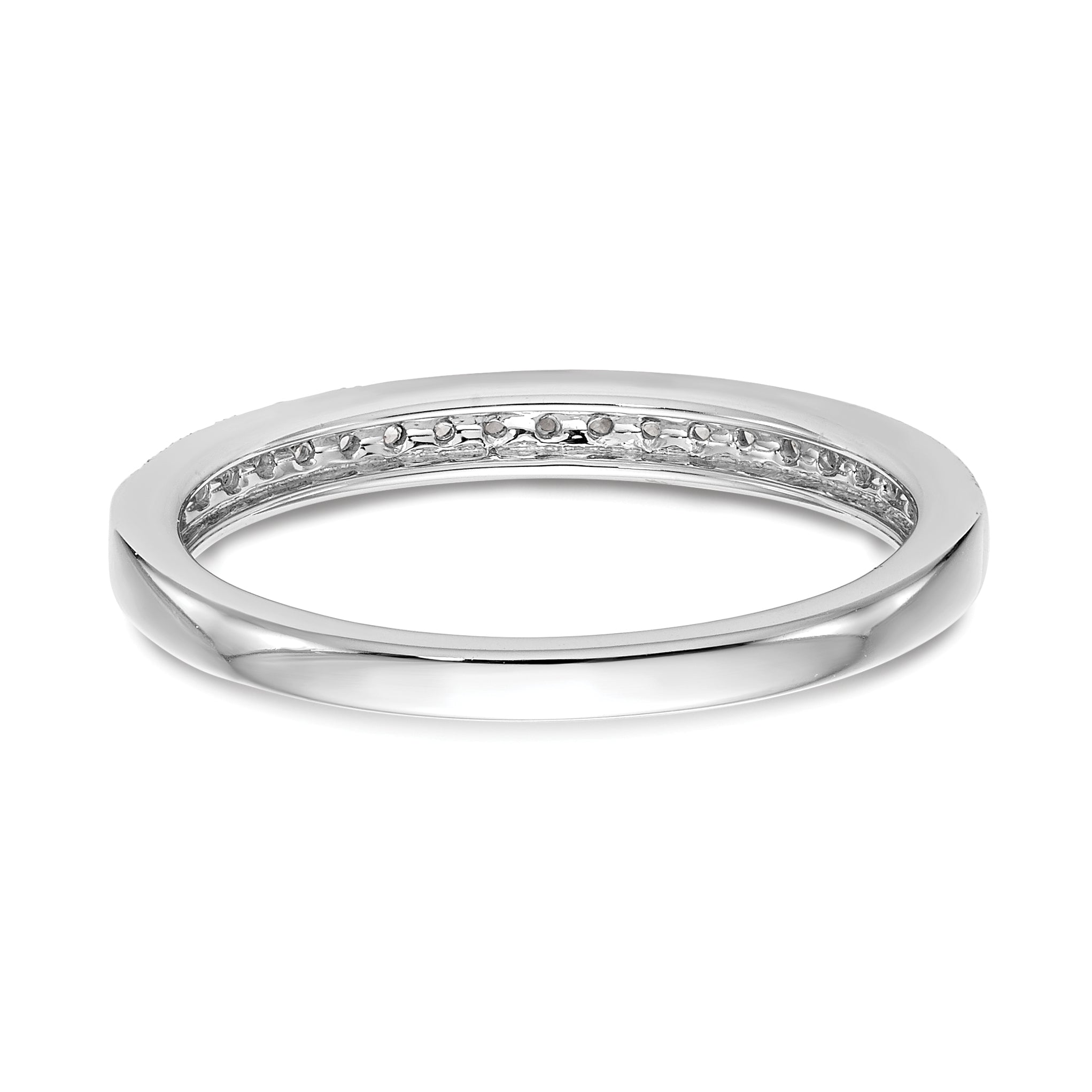 0.16ct. CZ Solid Real 14k White Gold Wedding Wedding Band Ring