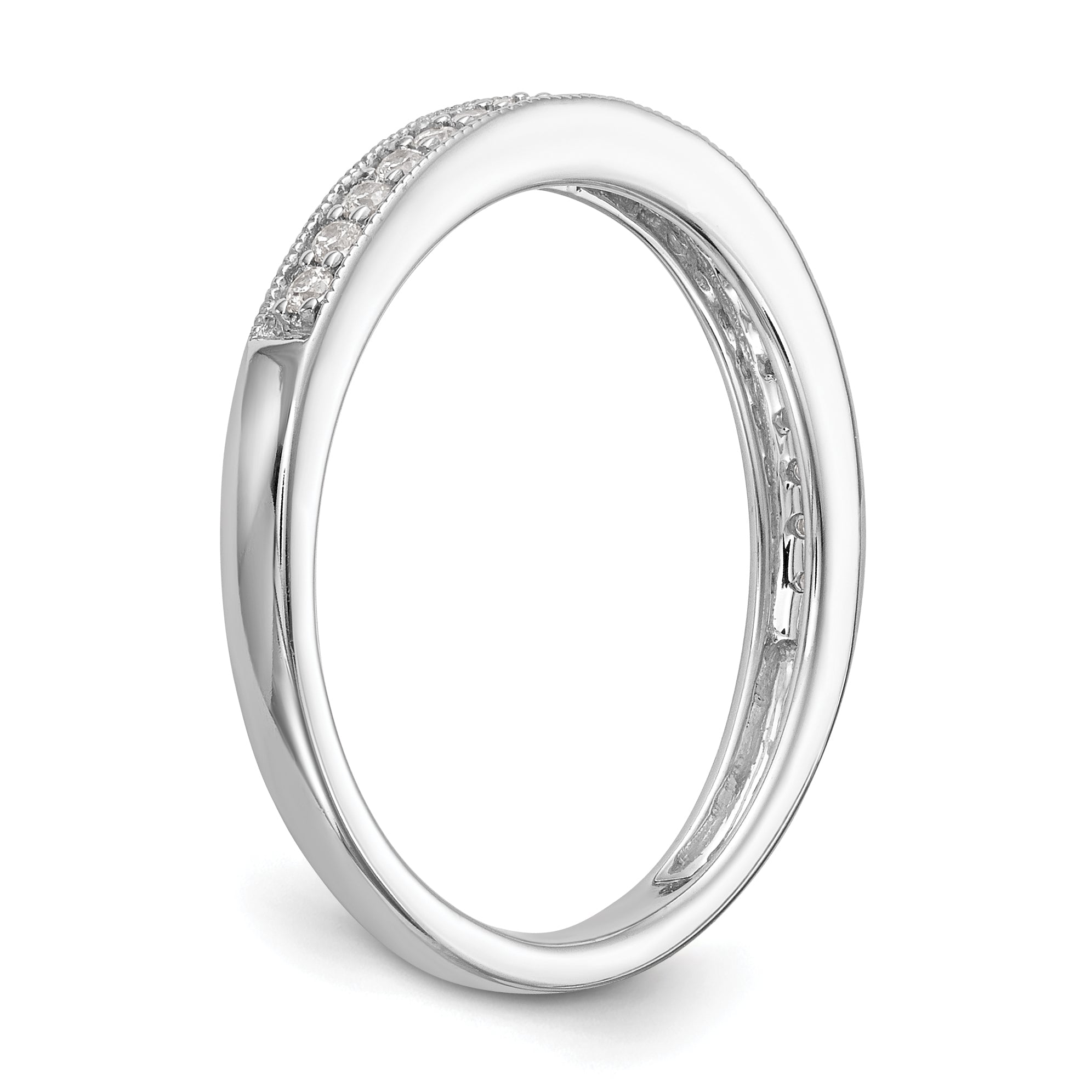0.16ct. CZ Solid Real 14k White Gold Wedding Wedding Band Ring