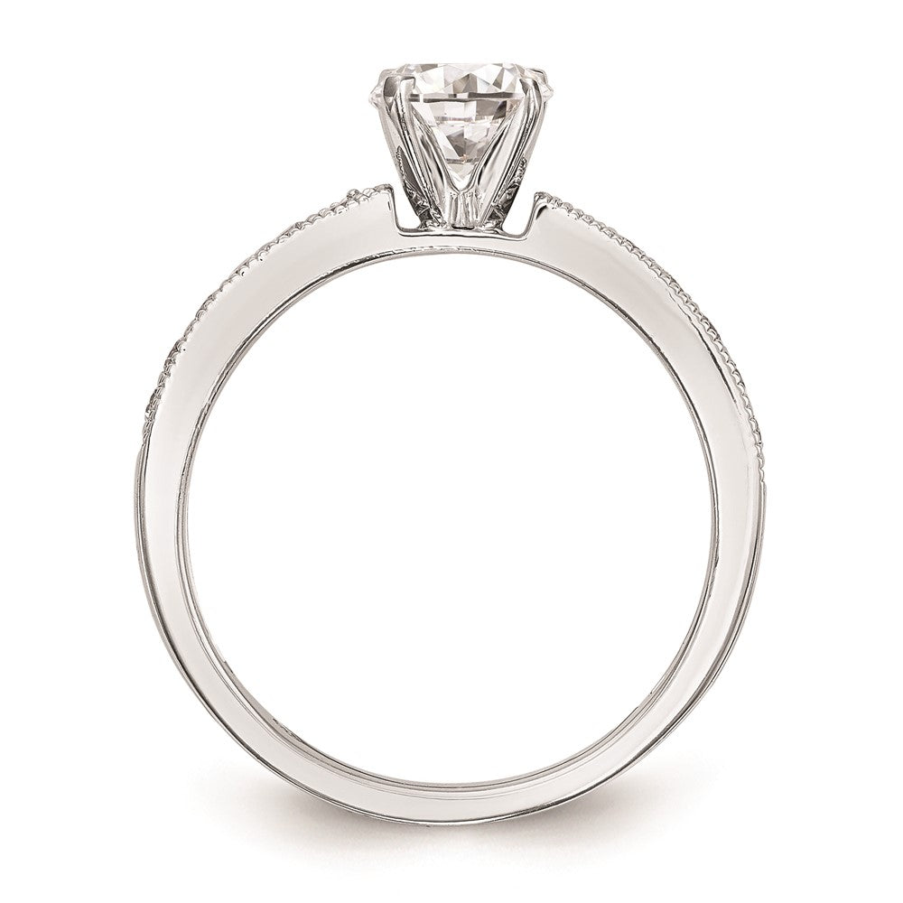 0.24ct. CZ Solid Real 14K White Gold Peg Set Engagement Ring