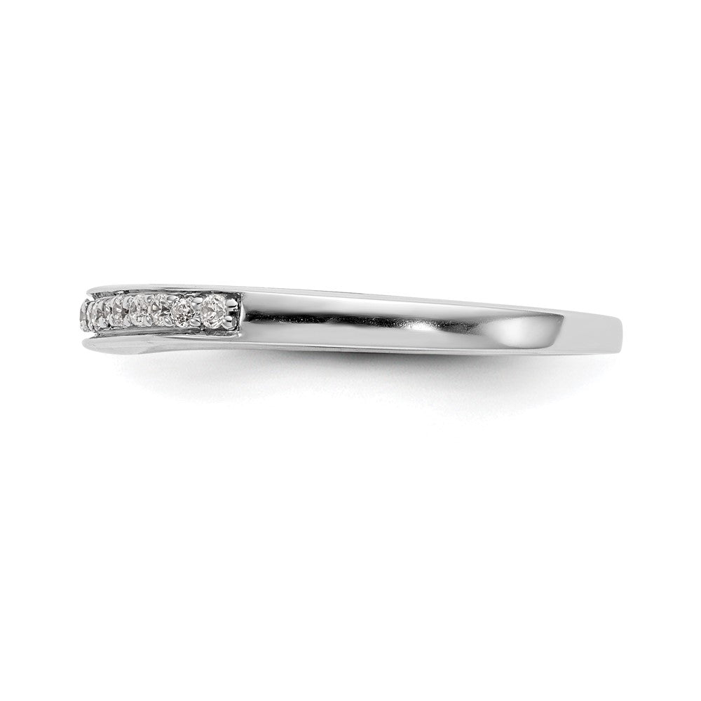 0.15ct. CZ Solid Real 14k White Gold Wedding Wedding Band Ring