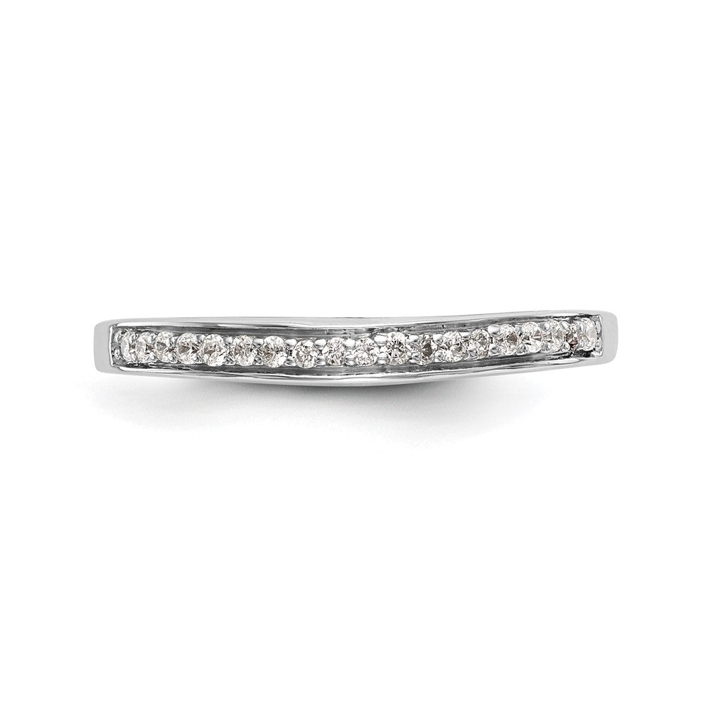 0.15ct. CZ Solid Real 14k White Gold Wedding Wedding Band Ring