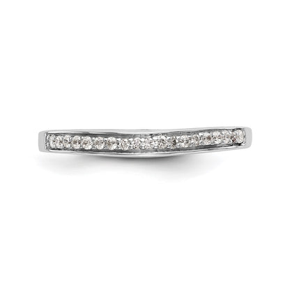 0.15ct. CZ Solid Real 14k White Gold Wedding Wedding Band Ring
