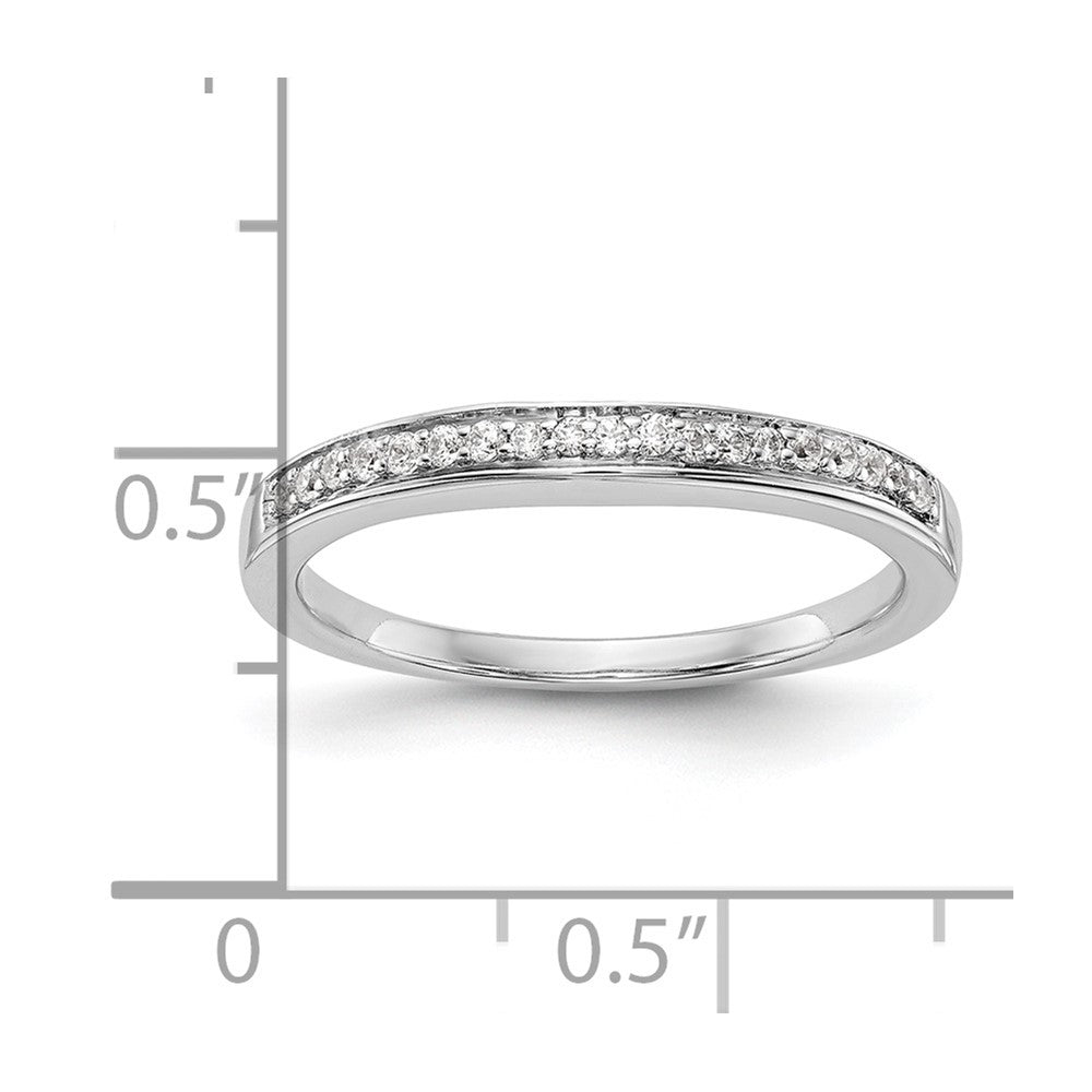 0.15ct. CZ Solid Real 14k White Gold Wedding Wedding Band Ring