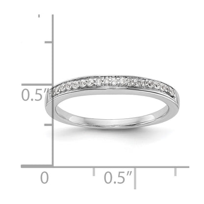 0.15ct. CZ Solid Real 14k White Gold Wedding Wedding Band Ring