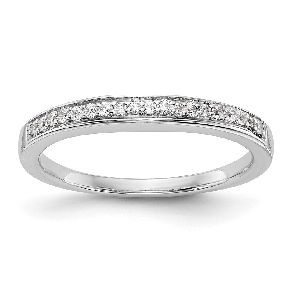 0.15ct. CZ Solid Real 14k White Gold Wedding Wedding Band Ring